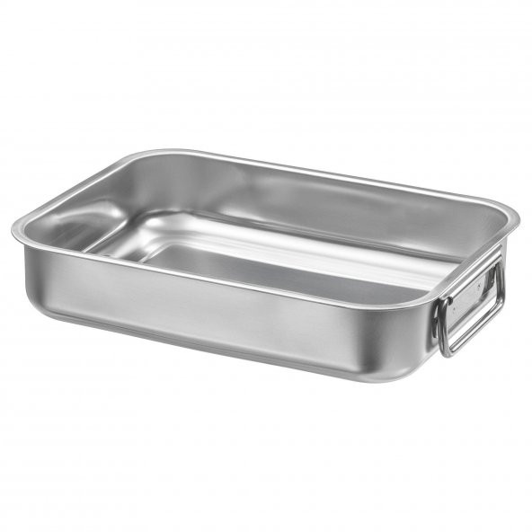 Metal Fırın Kabı, Paslanmaz Çelik MeridyenDukkan 26x20 cm Fırın-Barbekü Kızartma Kabı ürün görseli 1