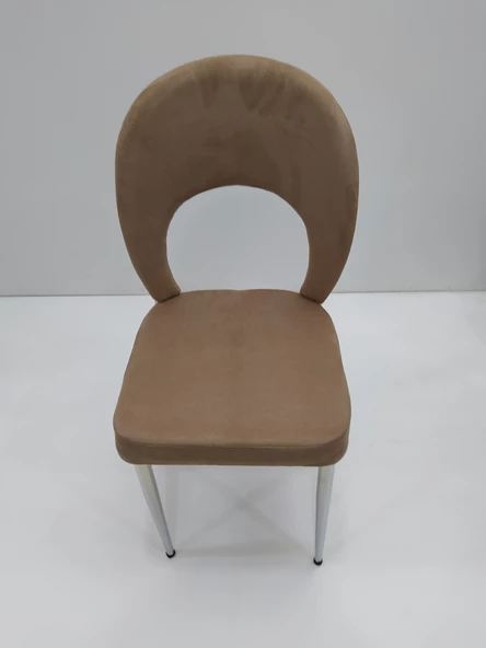 Sandalye 12973 Ay Model Metal Çelik Nikelaj Ayak Babyface kumaş 4 ad El Yapım ürün görseli 1