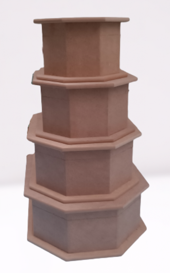 Hobi 12238 Dekoratif Model Makyaj Kutu Set Dörtlü HAM Ahşap MDF El Yapımı ürün görseli 1