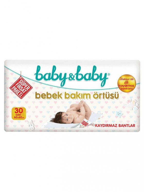 Baby&Baby Kaydırmaz Bantlı Bebek Bakım Örtüsü 30x3 90 Adet ürün görseli 1
