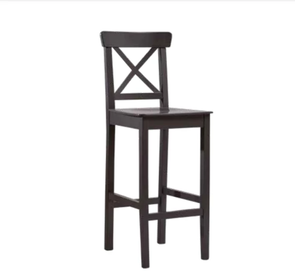 Sandalye 1924 Zus 2300 ÇAPRAZ Cafe BAR yüksek Model Kayın Ayak Parlak Siyah ürün görseli 1