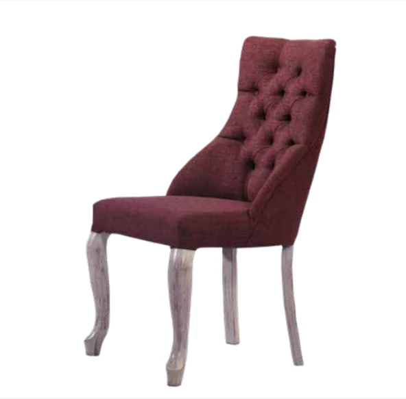 Sandalye 19804 Zus 066 Kapitone Model Bordo Renk Ort Oturm Sırt Kavrar Kayın Ayk ürün görseli 1