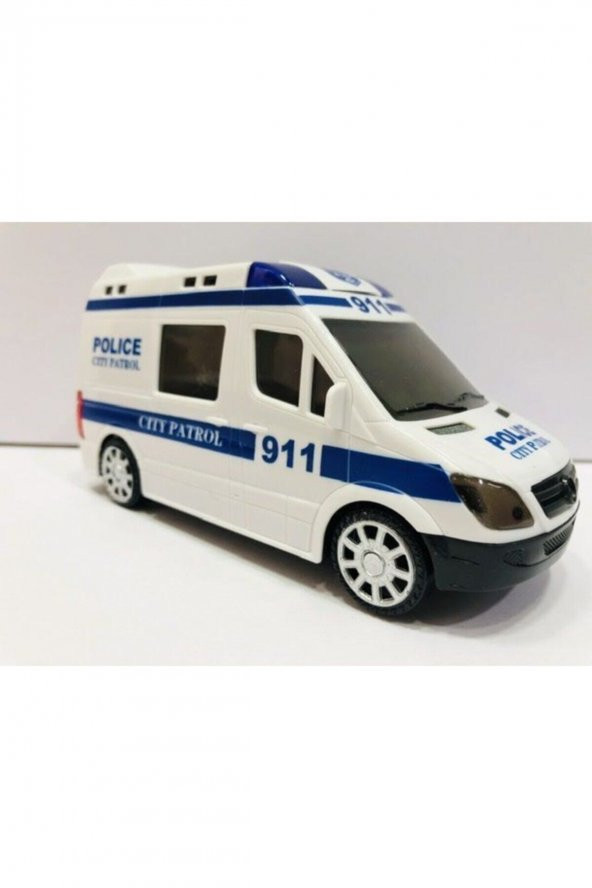 Polis Arabası Oyuncak Pilli Işıklı Siren Sesli Polis Minibüs ürün görseli 1