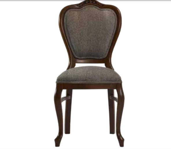 Sandalye 19765 Zus 2154 Model Kayın Aslan Ayak Çizgi Desen Örgü Kumaş Koyu Ceviz ürün görseli 1