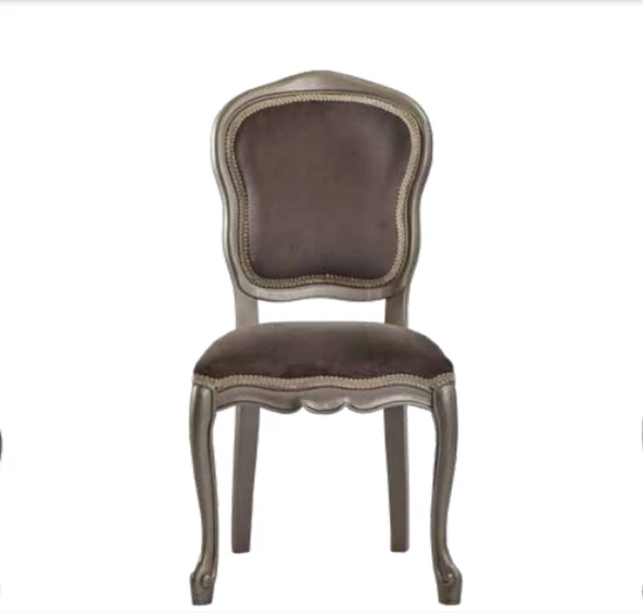 Sandalye 19758 Zus 2140 Model Gri Renk Baby Face Kumaş Kayın Aslan Ayak El Yapım ürün görseli 1