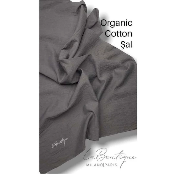 La Boutıque Organıc Cotton Şal  ANTRASİT ürün görseli 1
