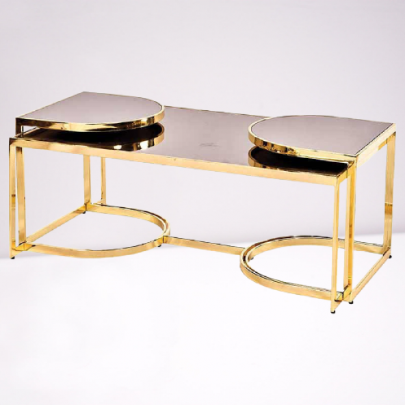 Orta Sehpa-zigon 19324 Ogem TAKIM Buket Set Metal Gold Kaplama Kutu sevk El yapım ürün görseli 1