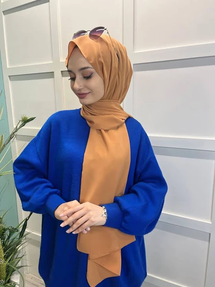 Siyane Scarf Medine İpeği Şal 00737  AÇIK HARDAL ürün görseli 1