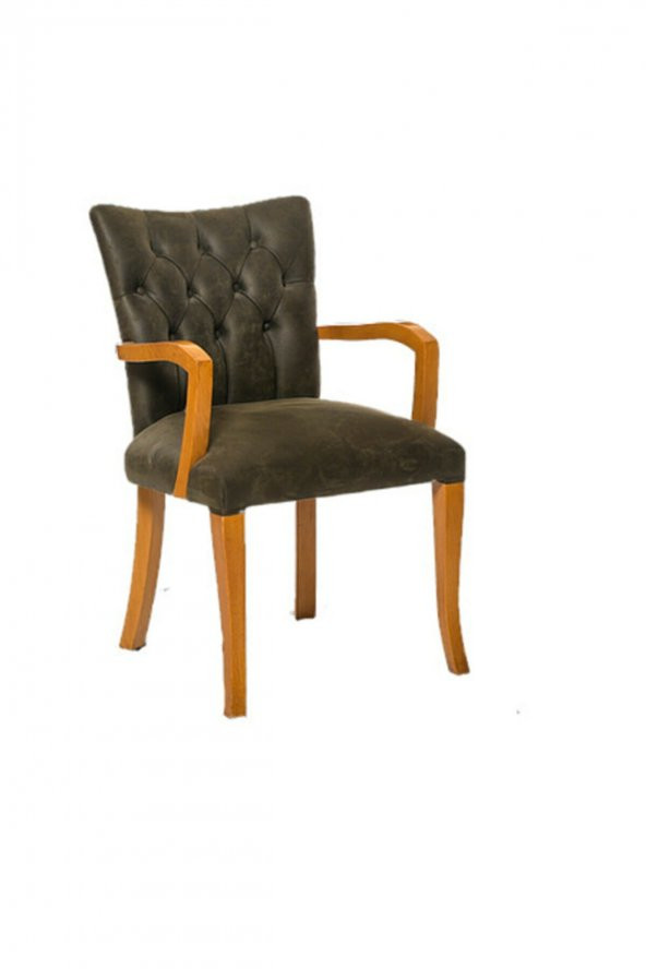Sandalye 18526 Zus2059  Bambu Kolçak Model Kayın RETRO Ayak Antrasit Kumaş Elyapı ürün görseli 1
