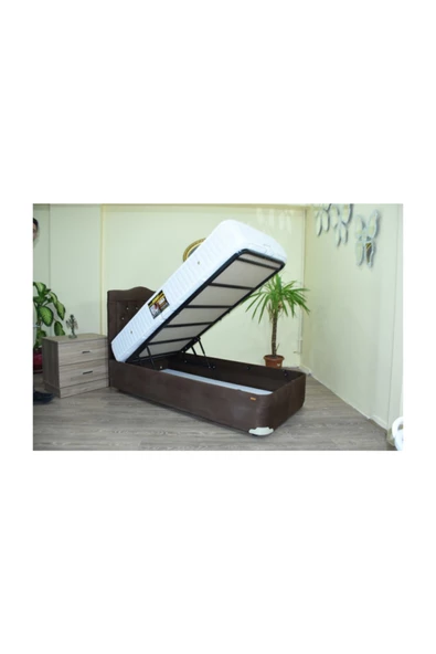 Baza Başlık Yatak 18236 Taytüy Kahve Metal Baza Full Ort Yatak 120*200 El Yapım ürün görseli 1