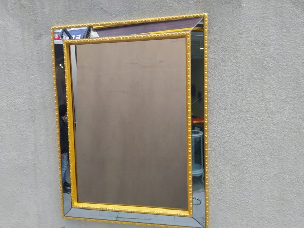 AYNA-Dresuar 18198 HAYAL MODEL Parlak Gold Renk  Kayın torna Kutu sevk El Yapım ürün görseli 1