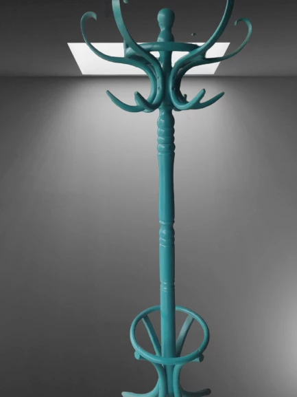 Askılık 18194 Bambu Model DEMONTE Turkuaz Renk Parlak Boya Şık sağlam El yapım ürün görseli 1