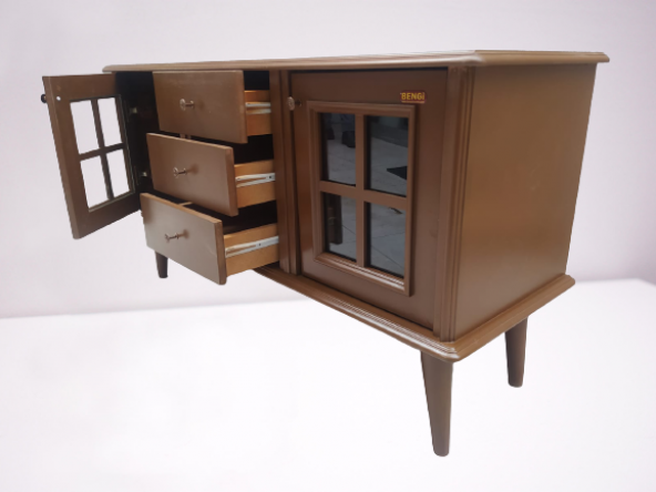 Tv ST Sehpa 18169 Windovs Model Ahşap Kayın Torna RETRO Ayak Ceviz Renk El Yapım ürün görseli 1