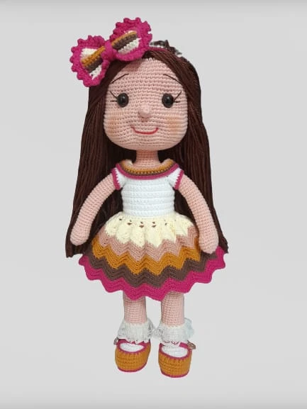 Kahve Karnaval Bebek Amigurumi Organik Oyuncak ürün görseli 1