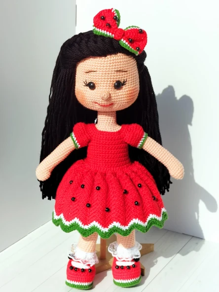 Karpuz Rüyası Karnaval Bebek Amigurumi Organik Oyuncak ürün görseli 1