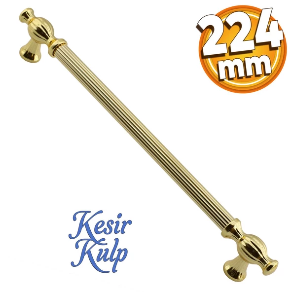 Kesir Mobilya Mutfak Dolabı Çekmece Dolap Kulpu Kulbu Gold Altın (224 MM-22.4 CM) Metal Kulpları ürün görseli 1