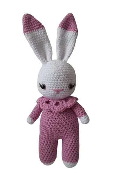 Lila Miniş Tavşan Uyku Arkadaşı Amigurumi Organik Oyuncak ürün görseli 1