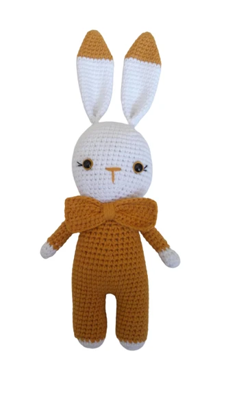 Hardal Miniş Tavşan Uyku Arkadaşı Amigurumi Organik Oyuncak ürün görseli 1