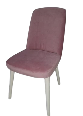 Sandalye 18083 GİYDİRME model Kayın RETRO Ayak Babyface kumaş Parlak beyaz 4ad ürün görseli 1