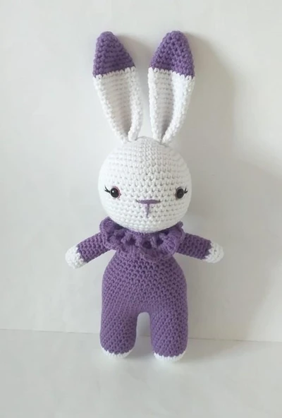 Mor Miniş Tavşan Amigurumi Organik Oyuncak ürün görseli 1