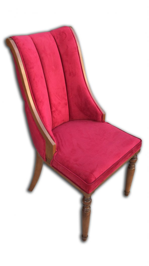 Sandalye 13688 SAFİR Papel Kapitone Kayın RETRO Model Ort Babyfac kırmızı kumaş ürün görseli 1