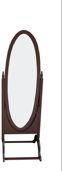 Ayna 17970 Oval Model Ahşap Kayın Ve MDF Parlak Ceviz Lake flotal Ayna El Yapım ürün görseli 1