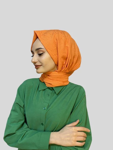 Loryan Scarf Viva Crush Pamuklu Şal 00380  ORANGE ürün görseli 1