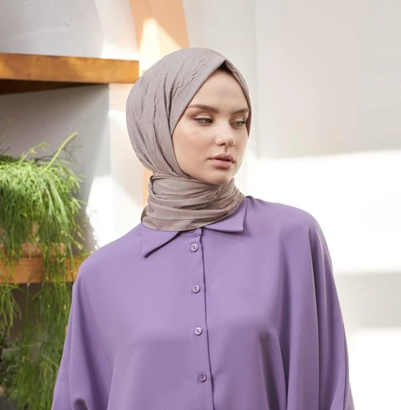Loryan Scarf Viva Crush Pamuklu Şal 00380  TAŞ RENGİ ürün görseli 1
