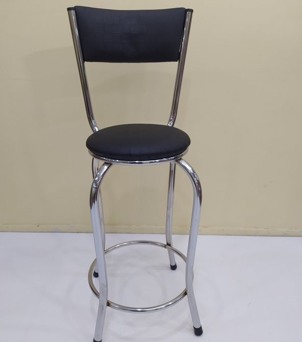 Sandalye 17859 BAR Yüksek Model Siyah Metal TRANSMİSYON nikelaj Sunideri El Yapım ürün görseli 1