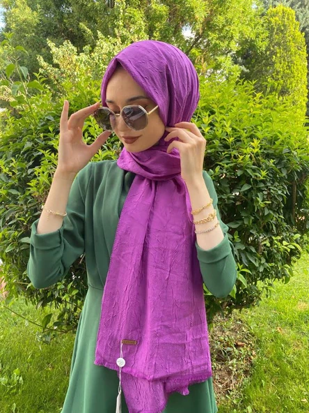 Loryan Scarf Viva Crush Pamuklu Şal 00380  MOR ürün görseli 1