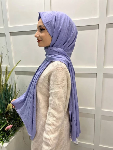 Loryan Scarf Viva Crush Pamuklu Şal 00380  AÇIK LİLA ürün görseli 1