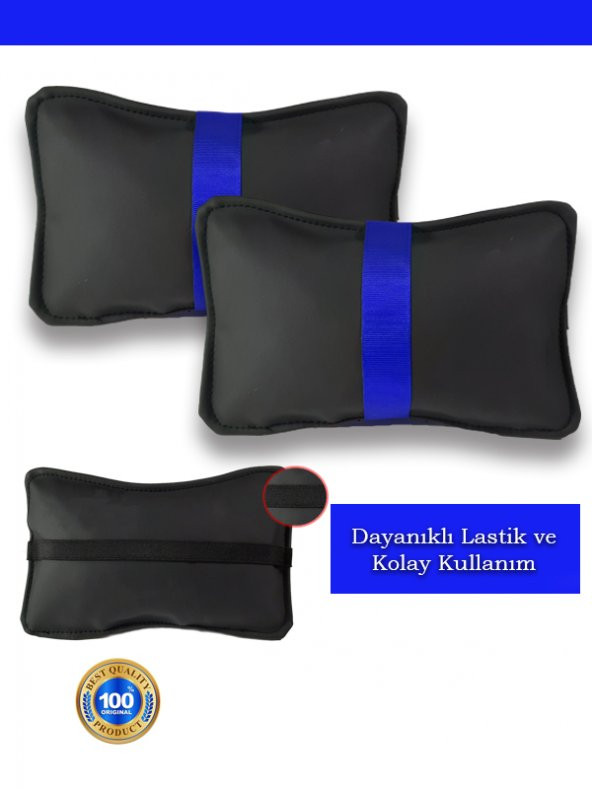 Chrysler Sebring 2007-2016 Oto Koltuk Mavi Şerit Boyun Yastığı 2 Adet - Resim 2