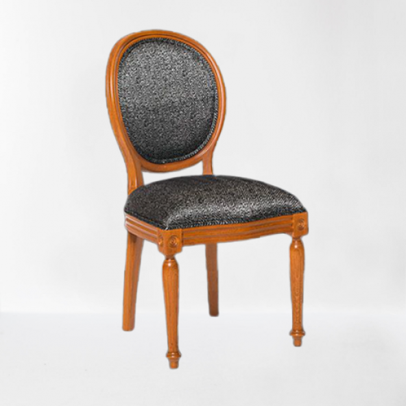 Sandalye 17789 MADALYON Model Kayın RETRO ayak Parlak ceviz Natüre Kum Örgü Kumaş ürün görseli 1