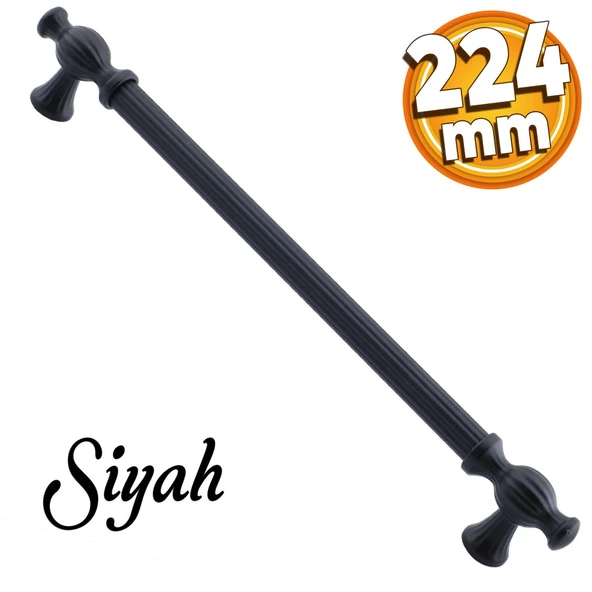 Kesir Mobilya Mutfak Dolabı Çekmece Dolap Kapak Kulpu Kulbu Siyah (224 MM-22.4 CM) Metal Kulpları ürün görseli 1