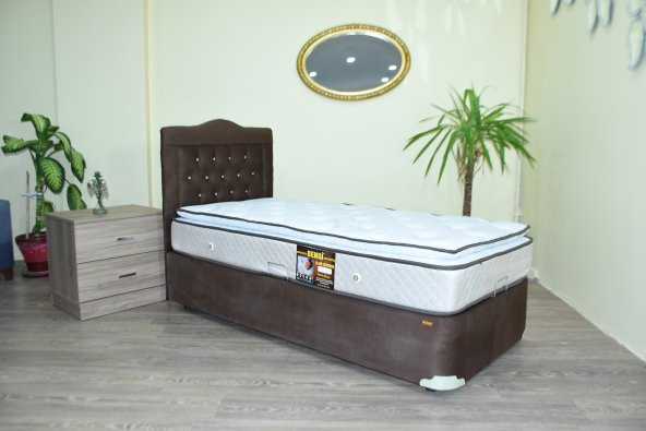 Baza Yatak Başlık 17474 Taytüy Kahverengi  Kumaş Pamuk Ful Ort Yatak 100*200 ürün görseli 1