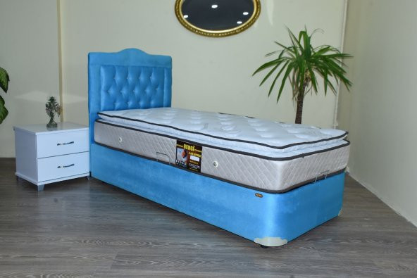 Baza Yatak Başlık 17475 Taytüy Turkuaz Pamuk Ful Ort Yatak 100*200cm Elyapım ürün görseli 1