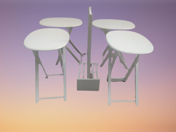 Zigon Çanta 17387 Sehpa Oval ahşap MDF Model Torna Parlak Beyaz Lake El Yapım ürün görseli 1