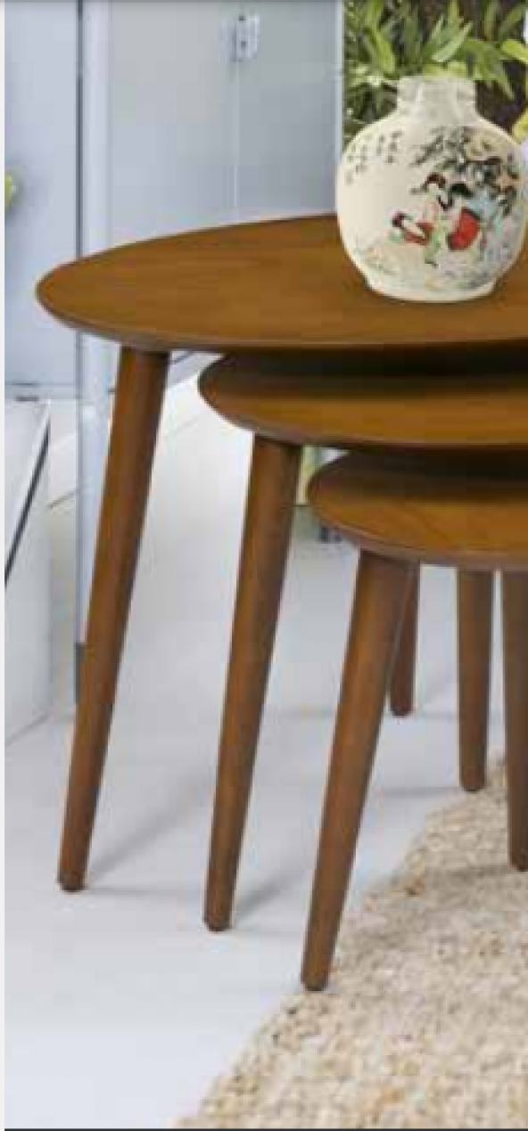 Zigon OSM 11823 Klasik ELİPS Kayın RETRO ayak ceviz MDF kaplamalı tabla El Yapım ürün görseli 1