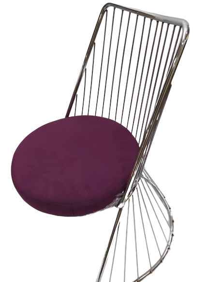 Sandalye TEL 14150 Model Metal Nikelaj Sepet ayak 4Ad Babyface kumaş döşeme El Yapım ürün görseli 1