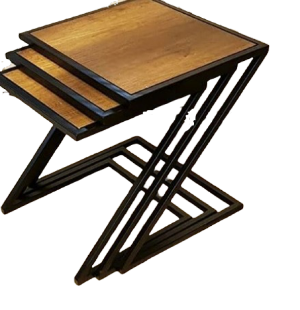 Zigon ZLF 14093 Z Model Metal Transmisyon Siyah fırın boya MDF Ceviz tabla El Yap ürün görseli 1
