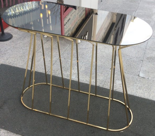 Dresuar 13850 CADDE Metal çelik GOLD renk kaplama SİYAH TEMPER Cam Ayna El yapım ürün görseli 1