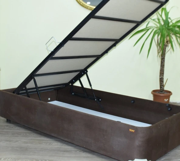 Baza TAY TÜY 13425 model Kumaş KAHVERENGİ  Metal Fırın Boya 90*190 El Yapım ürün görseli 1