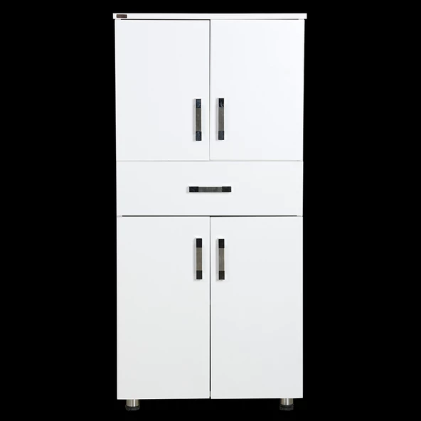 Çok Amaçlı 12949 Dolap Model 130 Hard Parlak BEYAZ Suntalem 4 Raf 1 Çekm El Yapım ürün görseli 1