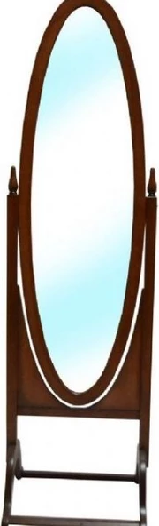 Ayna OVAL 12933 Boy Ahşap Kayın MDF Parlak CEVİZ Natüre Klasik Mobilya El Yapım ürün görseli 1