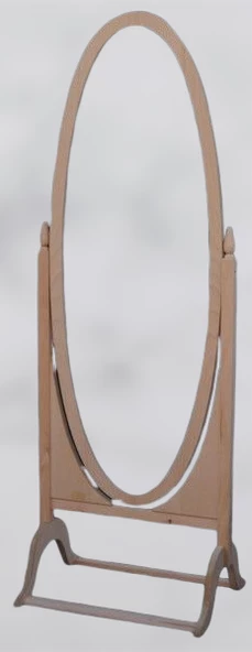 Ayna OVAL 12932 Boy Ahşap Kayın MDF HAM Natüre Klasik Mobilya Kutu Sevk El Yapım ürün görseli 1