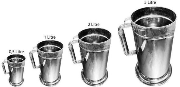 İnox Paslanmaz Litre Kabı Süt Ölçeği - 0.5 Litre ürün görseli 1