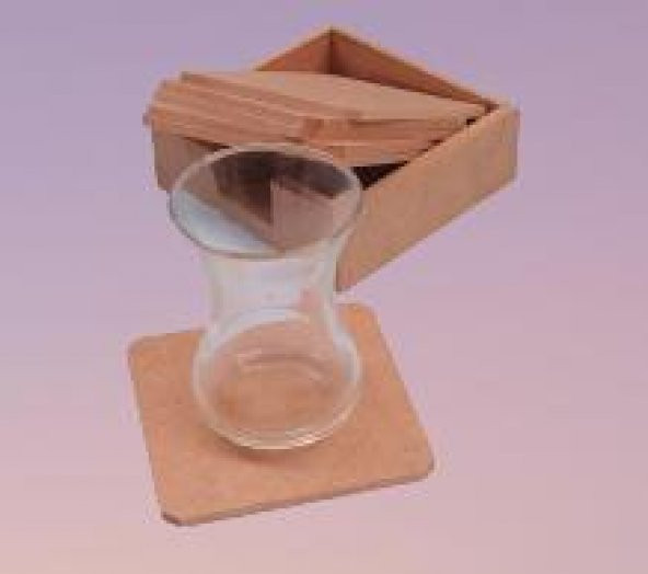 Hobi ERDL 90024 Dekoratif Model Tabak Altı Seti Kare Ahşap HAM MDF El Yapımı ürün görseli 1