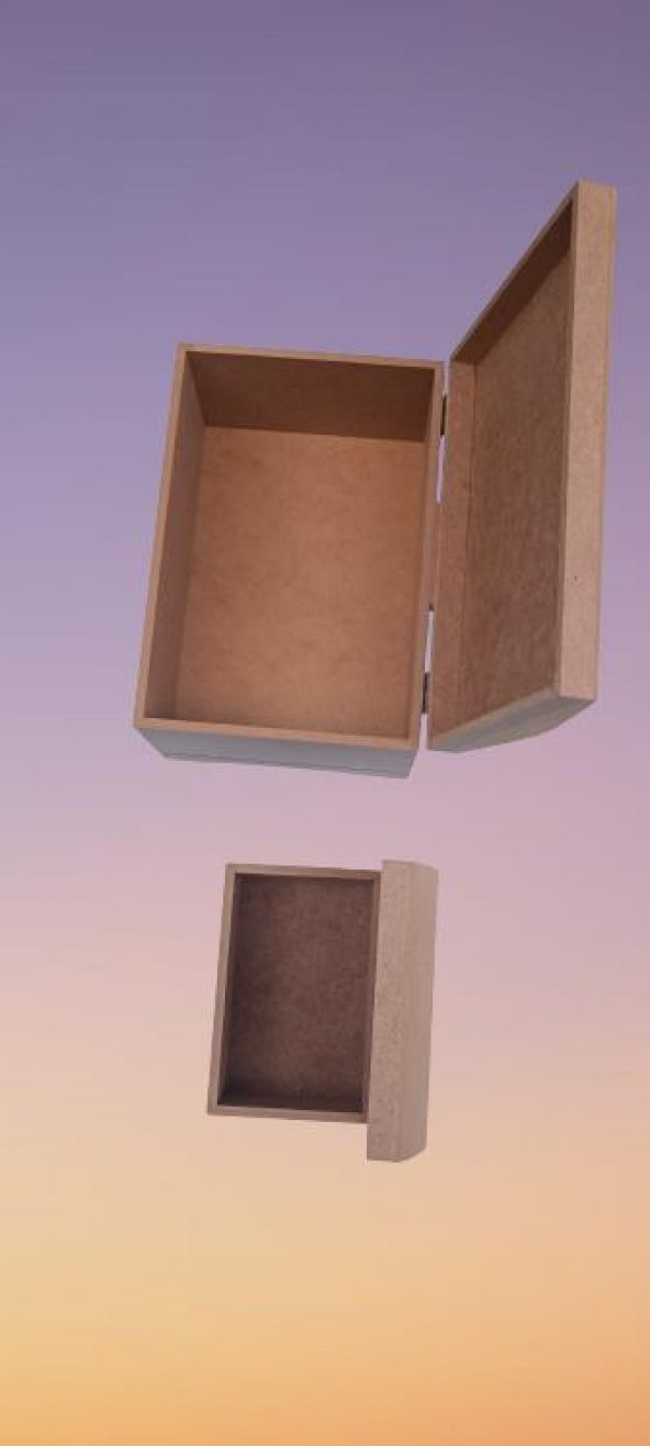 Hobi ERDL 90042 Dekoratif Sandık Seti Model Mini İkili HAM Ahşap MDF El Yapımı ürün görseli 1
