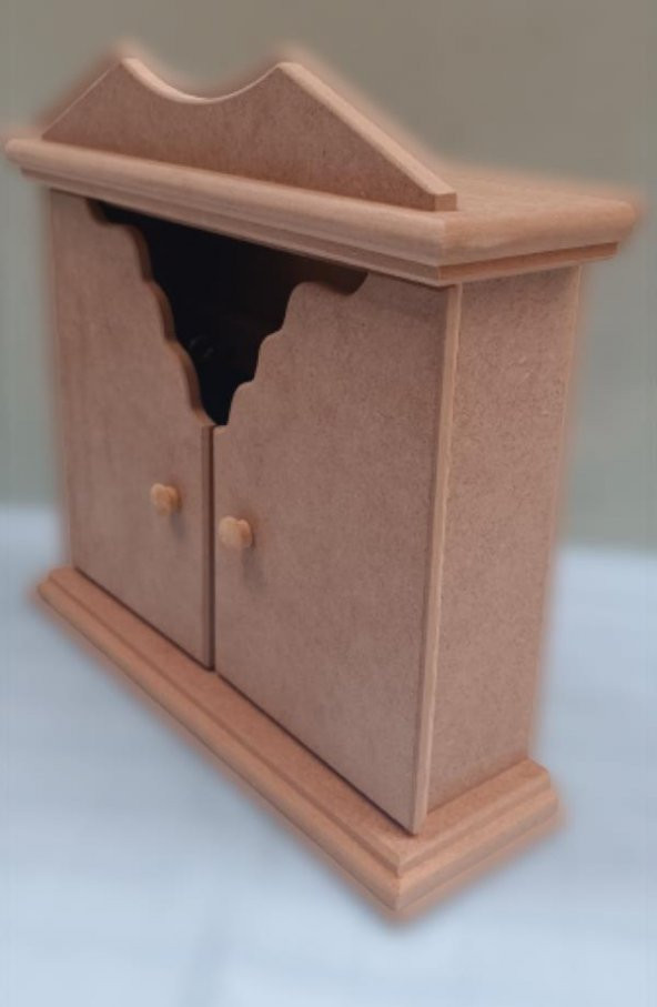 Hobi ERDL Dekoratif 90071 Anahtarlık Kutu Yarım kapak Model Ahşap MDF HAM El yapı ürün görseli 1
