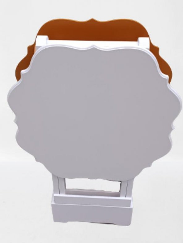 Zigon Çanta 90081 Sehpa Yonca Model İkili Tk Ahşap MDF Beyaz ve Hardal Renk Uyum ürün görseli 1